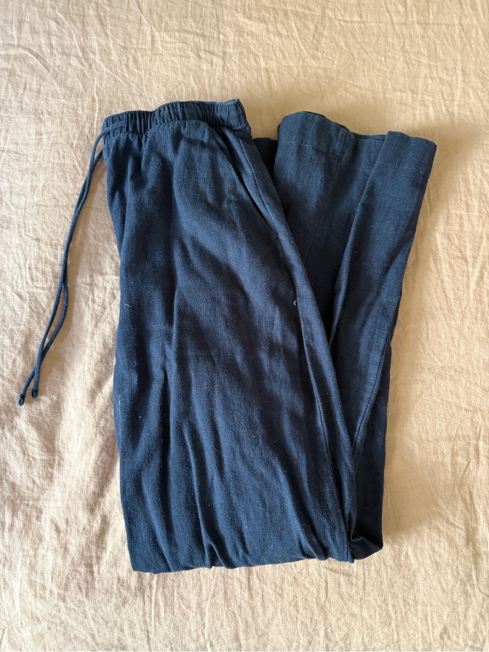 Abercrombie & Fitch Navy Drawstring linen pants